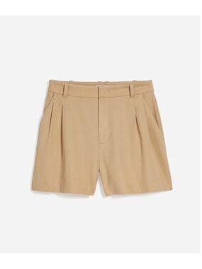 NWT Madewell Harlow Shorts Drapey Twill Camel Tan Color Linen Blend Size 4